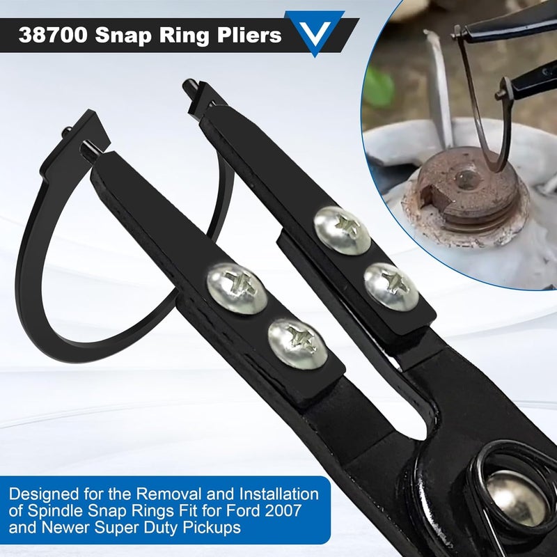 Popbee Spindle Snap Ring Pliers, External 38700 Plier Large Automotive Tool for Ford Super Duty Pickups 2007 and Newer Anti-slip Circlip Snap-ring Installation Removal Kit with Ratcheting Lock Mechanism - Image 5